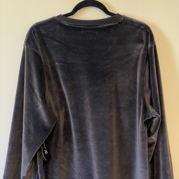 INC XL NWT long sleeve t-shirt velvet black red casual skull whimysgoth cozy - Picture 6 of 7